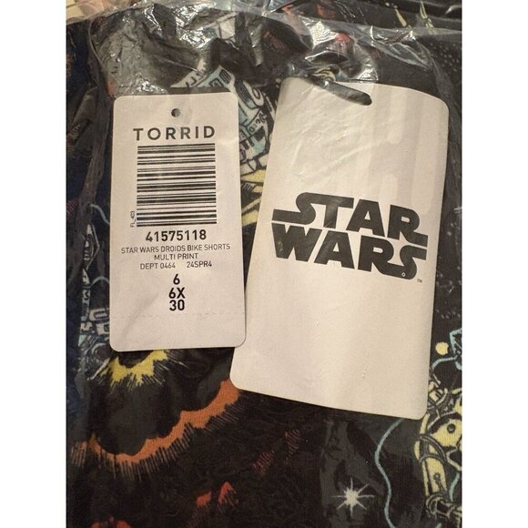 Star Wars +6 Black Driods & Robot Print Stretch Waistband Cotton Bike Shorts - Picture 6 of 6